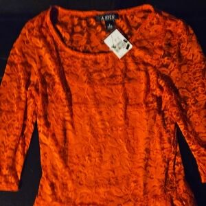 Orange through Blouse with a Built-in Tank Top